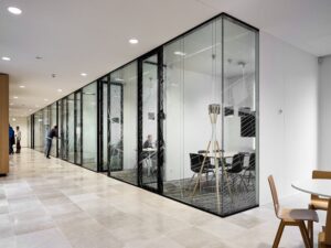 glass-partition-walls-being-installed-in-a-new-sydney-office